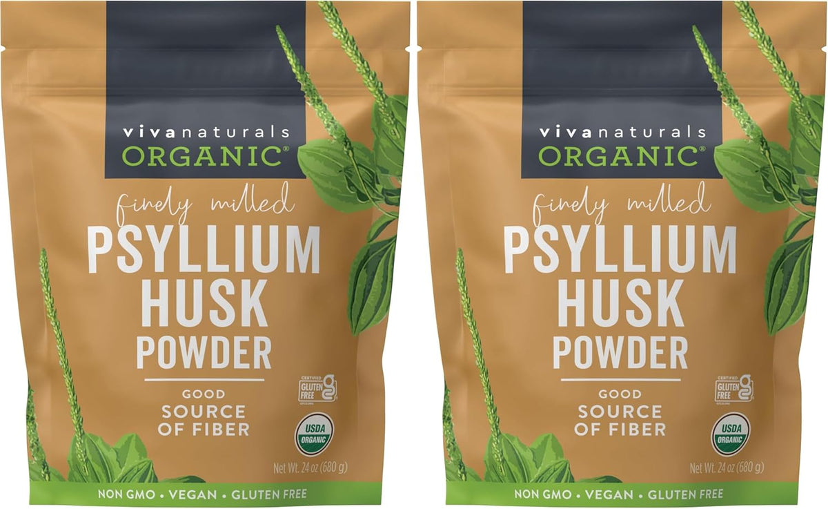 Viva Naturals Organic Psyllium Husk Powder, 24 oz - Finely Ground, Unflavored, Vegan, Keto, Paleo, Non-GMO Plant-Based Superfood, Good Source of Fiber for Gluten-Free Baking, Juices & Smoothies - Image 9