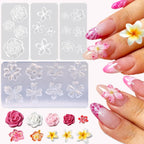 LIFOOST silicone nail molds 4 pieces set front view displaying clear floral patterns