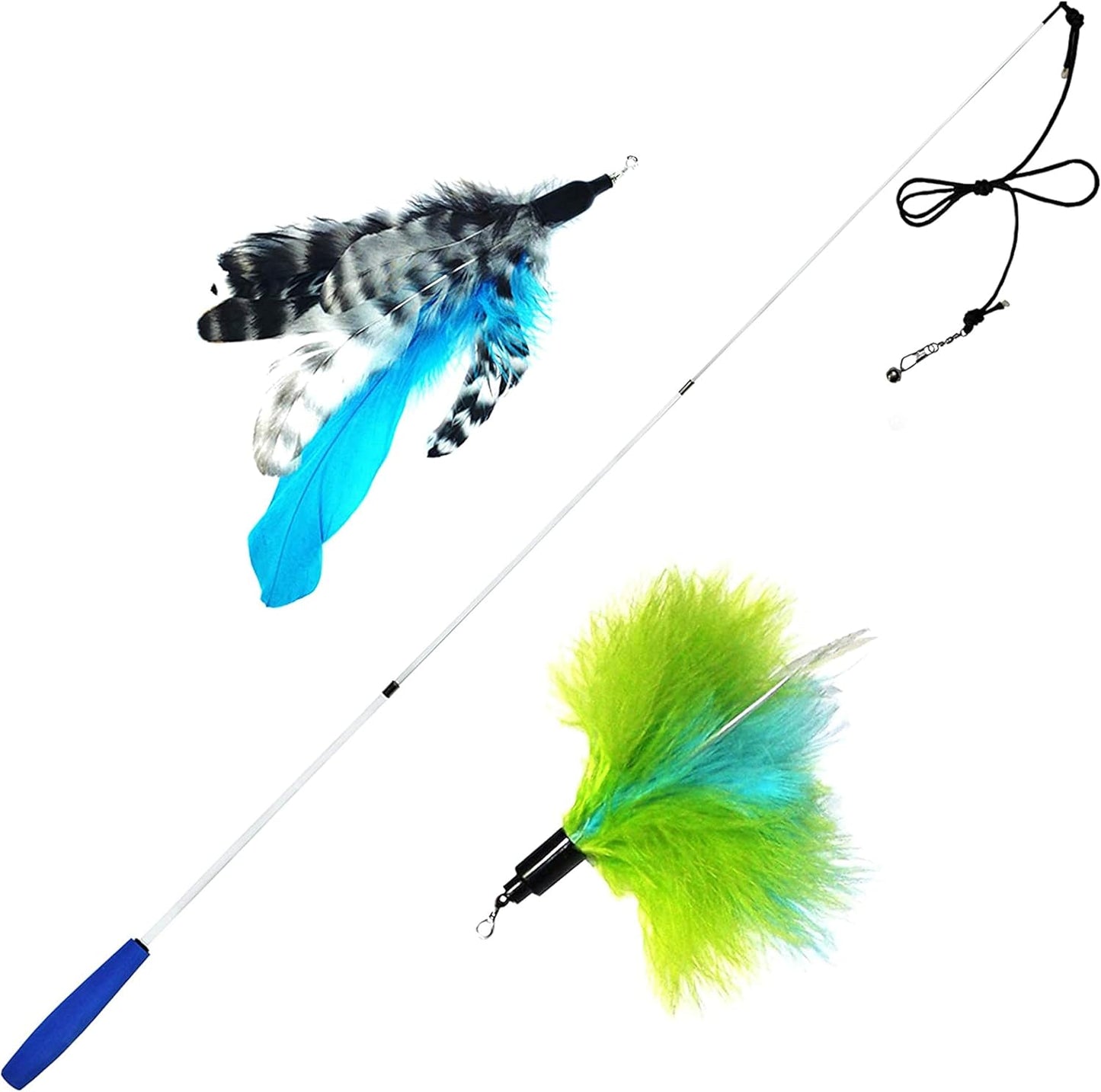 Complete packaging view of the Pet Fit For Life interactive cat toy set with all included accessories.