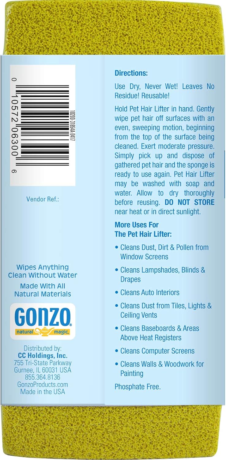 Gonzo Natural Magic Pet Hair Lifter sponge texture detail