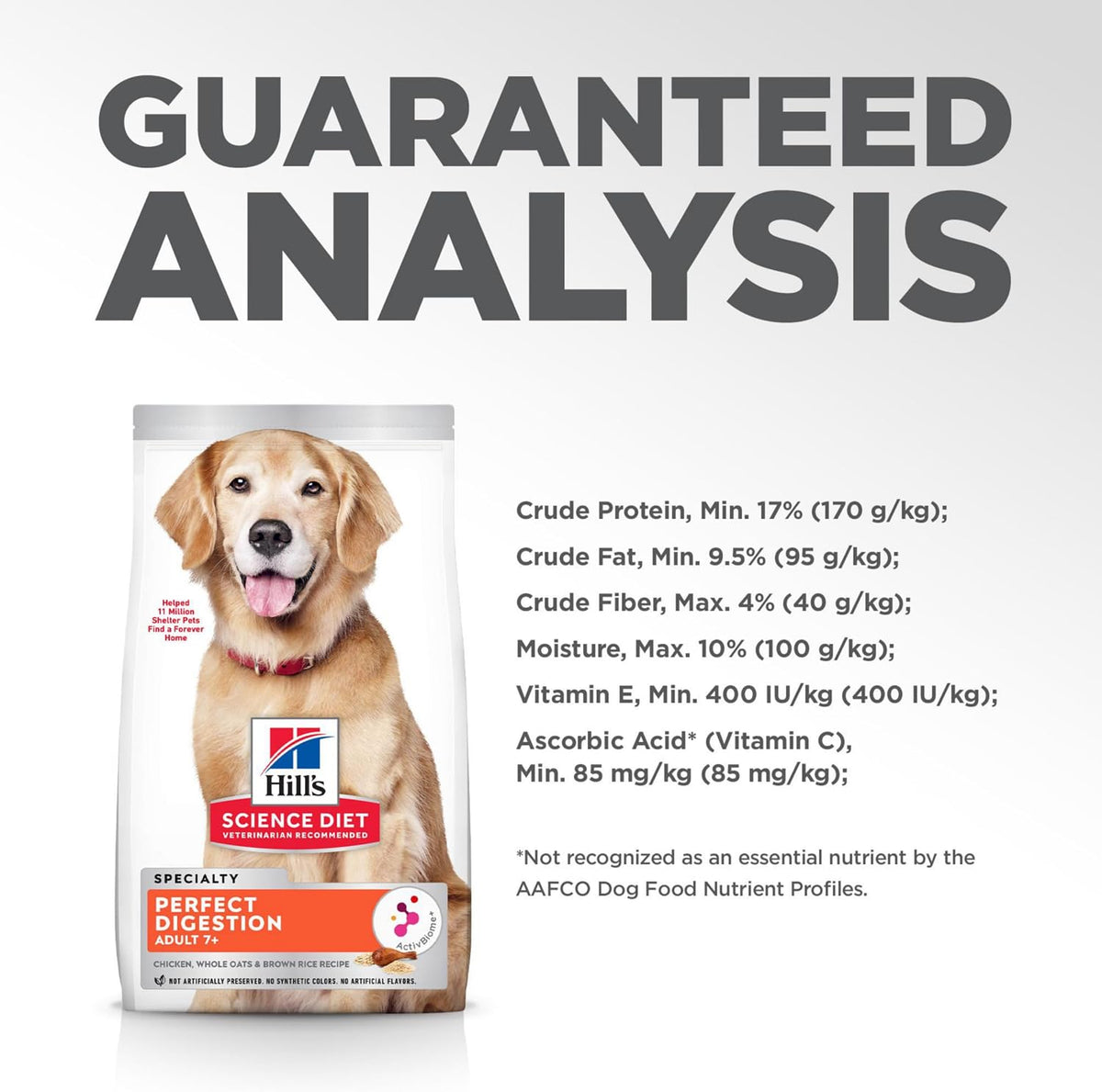 Hill's Science Diet Adult 7+ Perfect Digestion Dry Dog Food, Chicken, Whole Oats, & Brown Rice, 3.5 lb. Bag - Image 11