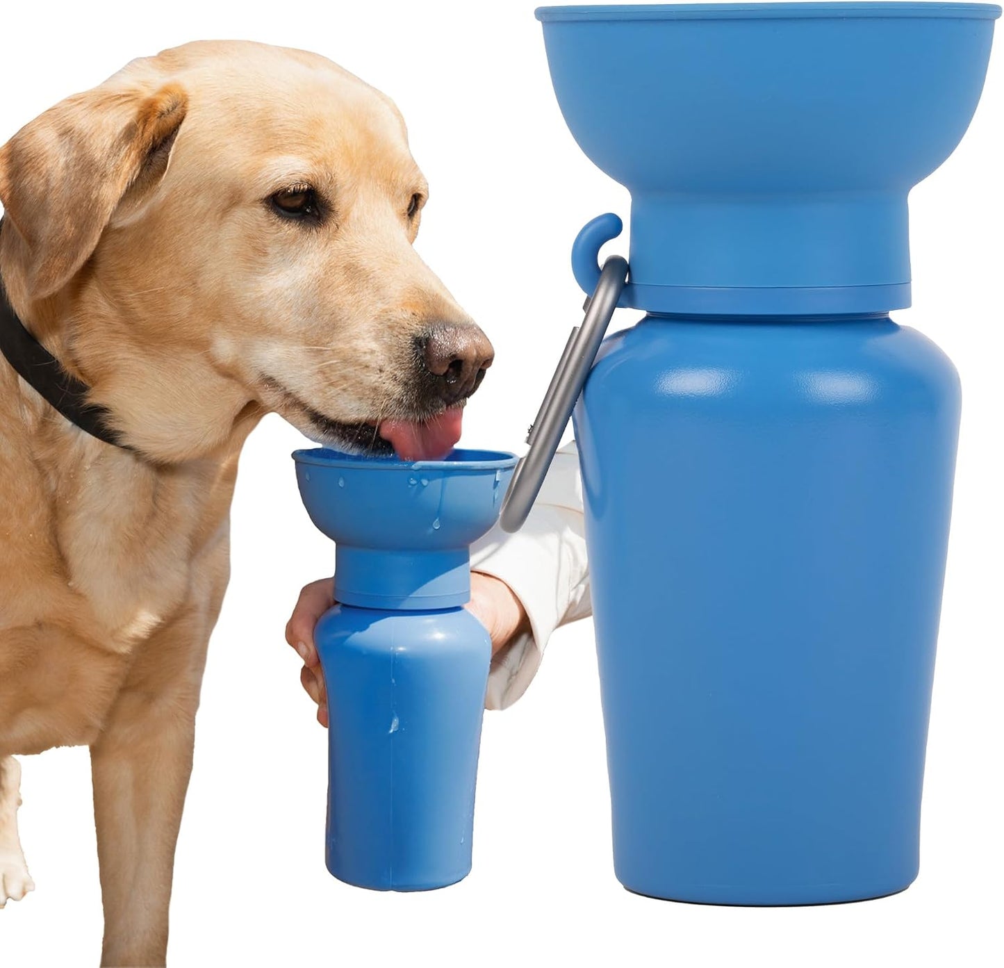 Springer Dog Water Bottle | Portable Travel Drinking Feeder Dispenser for Dogs & Puppies | As Seen on Shark Tank | Leak-Proof Bowl | BPA-Free | Outdoor Walking, Hiking & Travel | 15oz Blue - Image 11