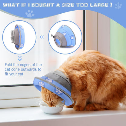 Underneath view of the premium air mesh cat collar for post-surgery protection.