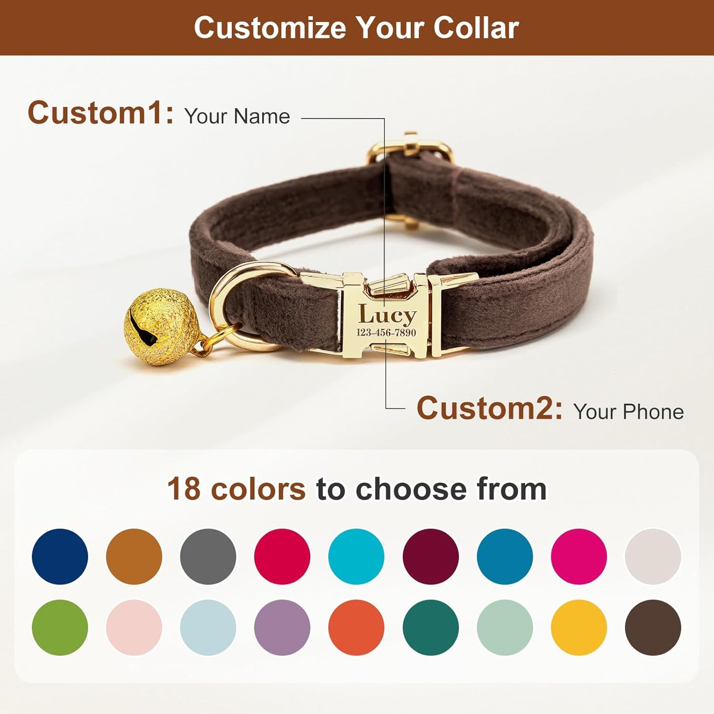 Yijhpbc personalized cat identity tracking bell component layout illustration