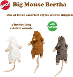 Spot Big Mouse Bertha cat toy showing seven inch size