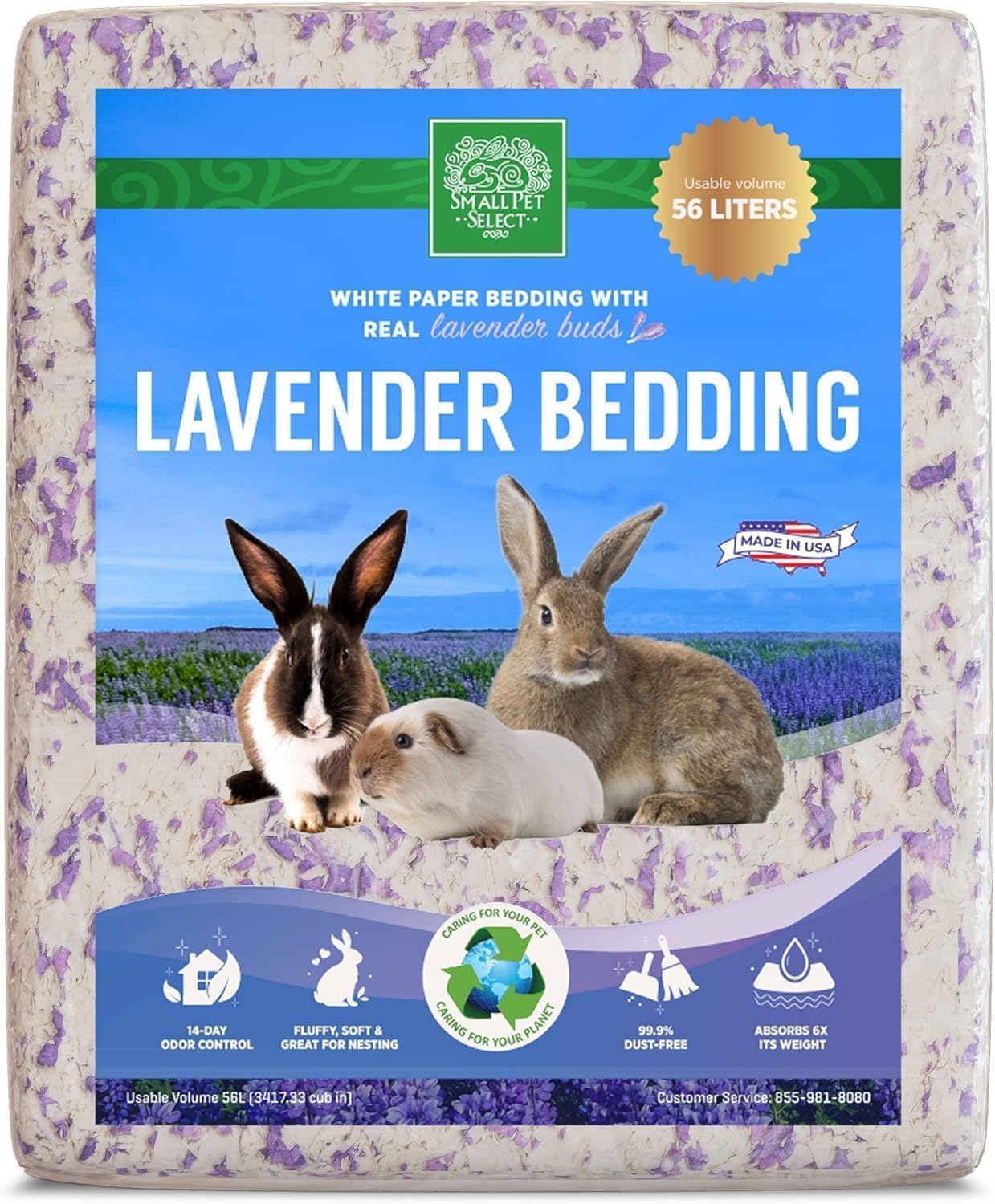 Small Pet Select paper bedding inside a guinea pig cage
