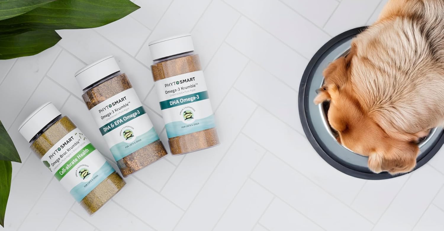 PhytoSmart Omega 3 Krumble side label showing guaranteed analysis and ingredients