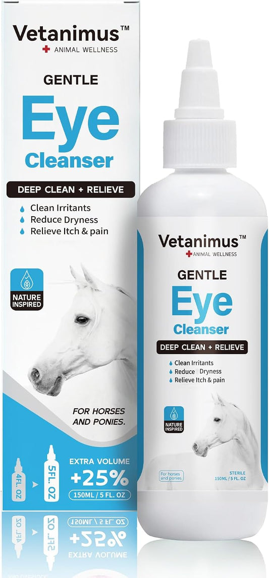 Vetanimus Eye Cleanser 150ml bottle front view for horses