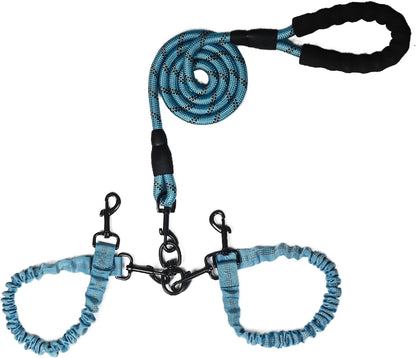 Dog Double Leashes,Rope Bungee Four Leash with Padded Handle Removable for 4 Dogs,Tangle-Free, Padded Handles, 360 degrees Swivel Control (Orange, 4 Way) - Image 9