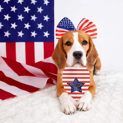 Pure cotton independence day dog kerchief texture detail
