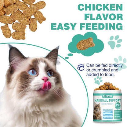 USA imported veterinarian formulated cat furball relief chews jar