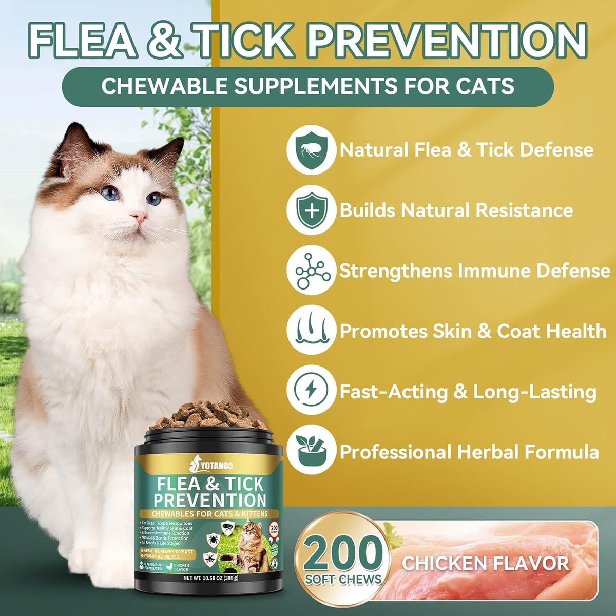 Woyamay oral flea supplement chicken flavored soft treats