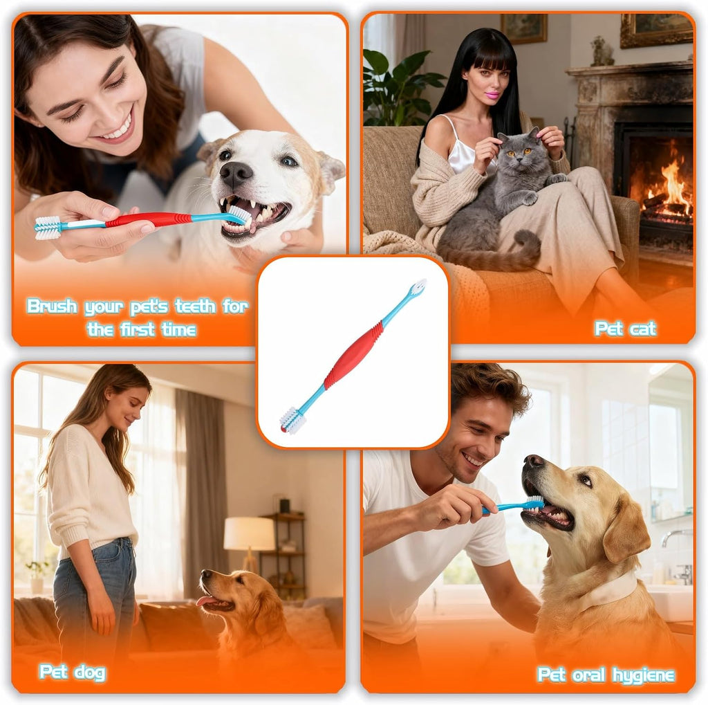 Using yayaboqu 360 degree toothbrush on a dog