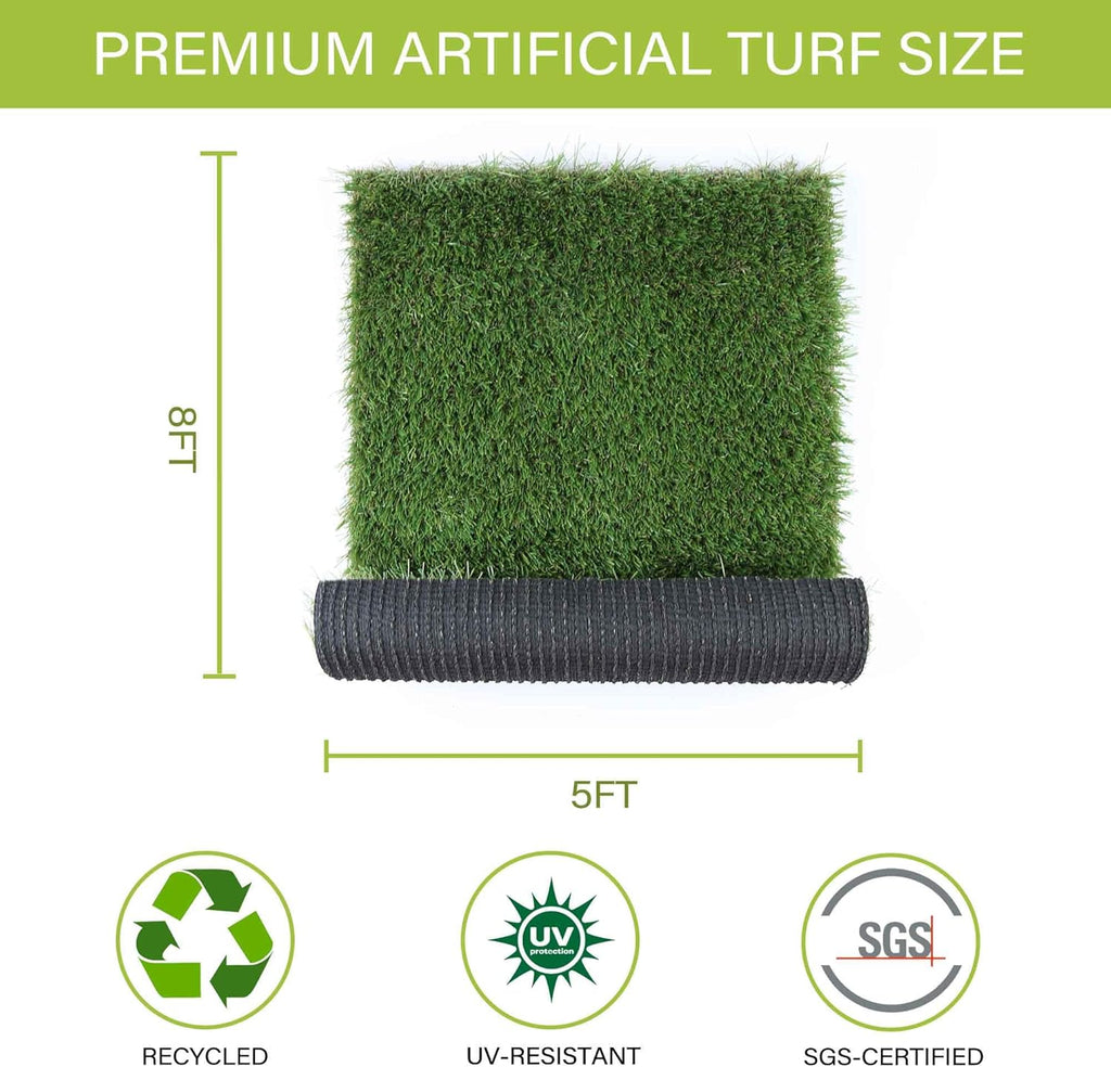 German Shepherd dog standing on Sunturf grass pad