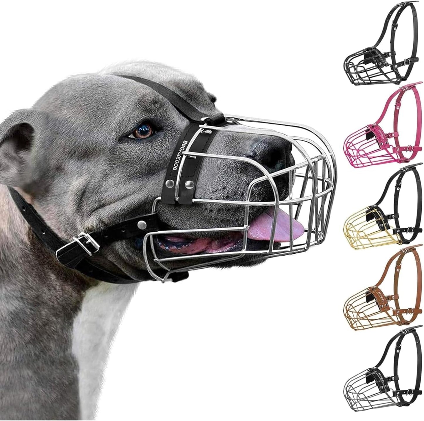 BRONZEDOG metal wire basket dog muzzle front view for large breeds.