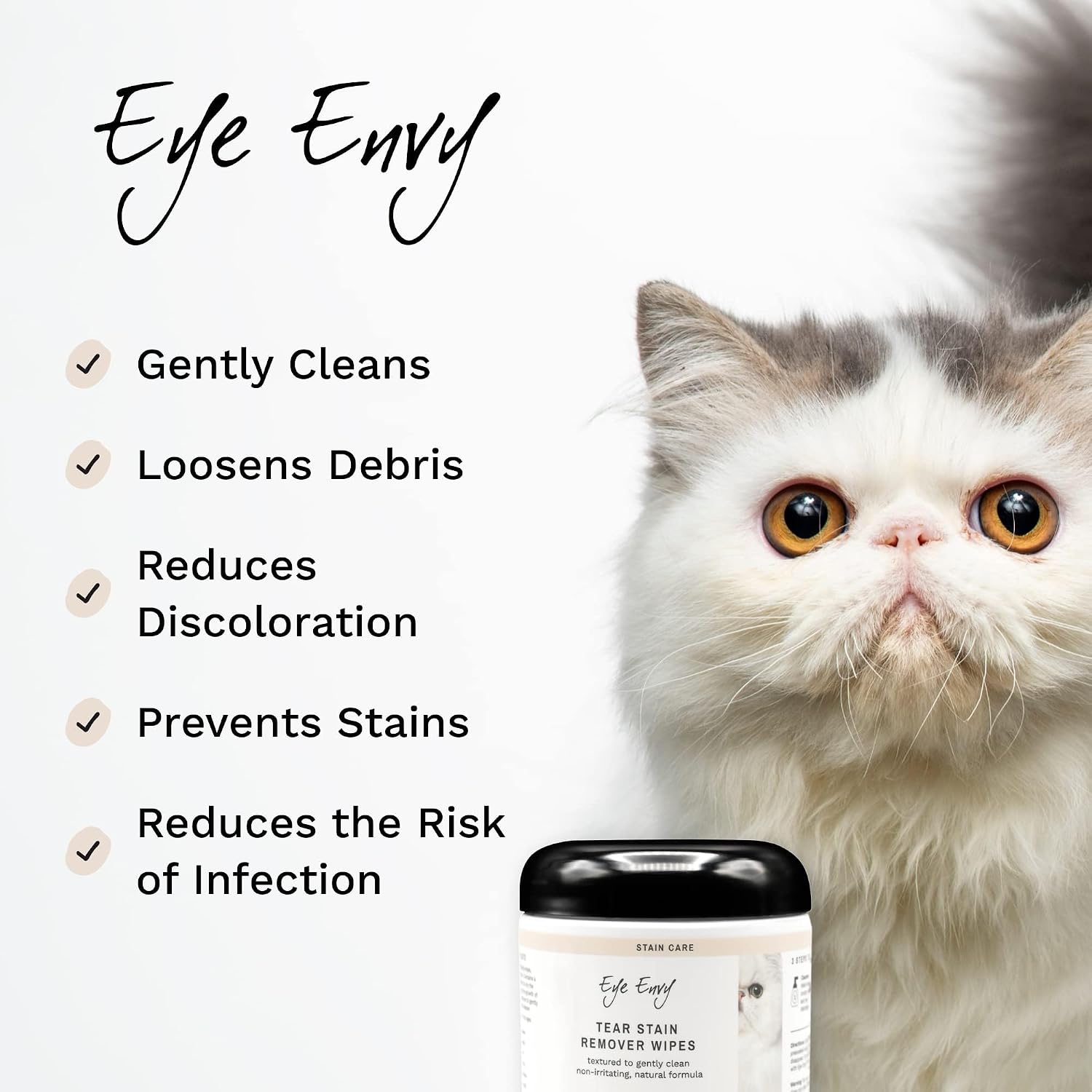 Textured pre soaked cat eye wipes close up showing waffle pattern