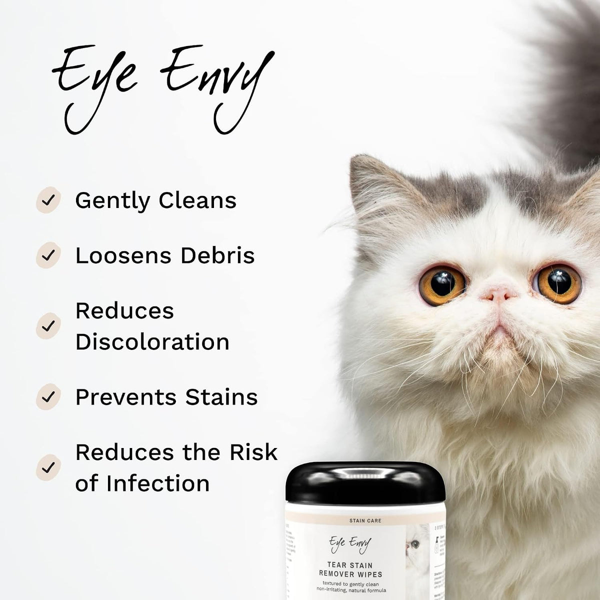 Textured pre soaked cat eye wipes close up showing waffle pattern