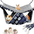 Fuazuzu 2 layers pet rat hammock front view hanging inside a wire animal cage.
