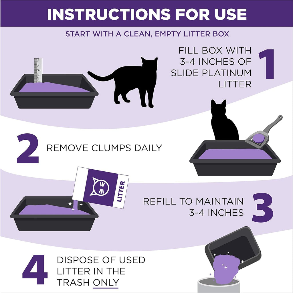 Arm and Hammer slide platinum cat litter box next to a clean scoop
