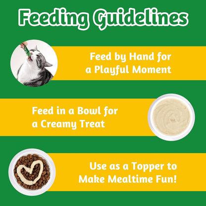 Hand feeding Just Try lickable treat to a cat