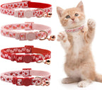 4 Pack Kitten Collars, Breakaway Kitten Collar with Bell, Floral - Image 9
