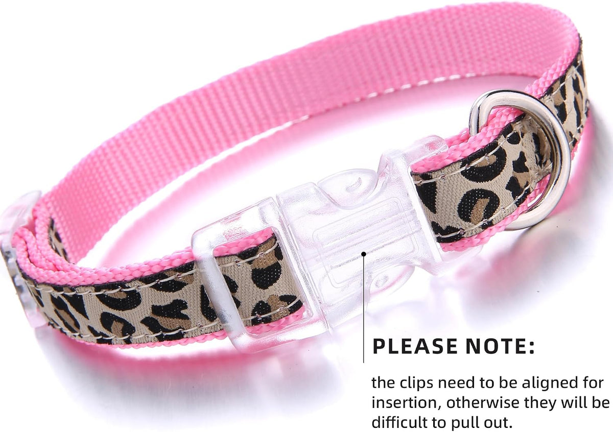 Mile High Life Leopard Dog Harness Collar Leash Set, Adjustable No Pull Dog Halter Harness for Small Breed Dogs, Easy Control for Training Walking (Pink, S Chest 11"-18", Neck 10"-14") - Image 9