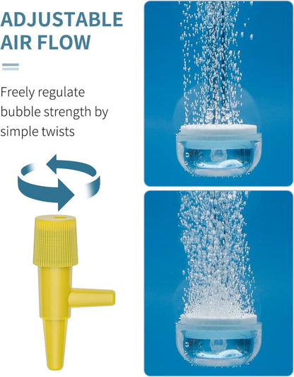 Pawfly zero point nine inch air stone disc showing connection to standard airline tubing.