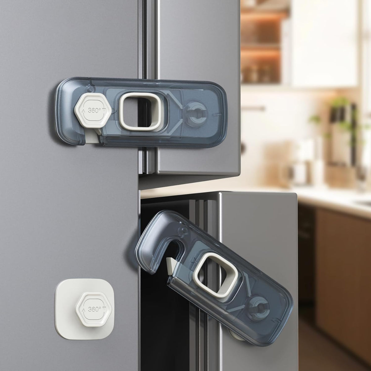 Blissleaf 2-Pack child proof fridge locks front view