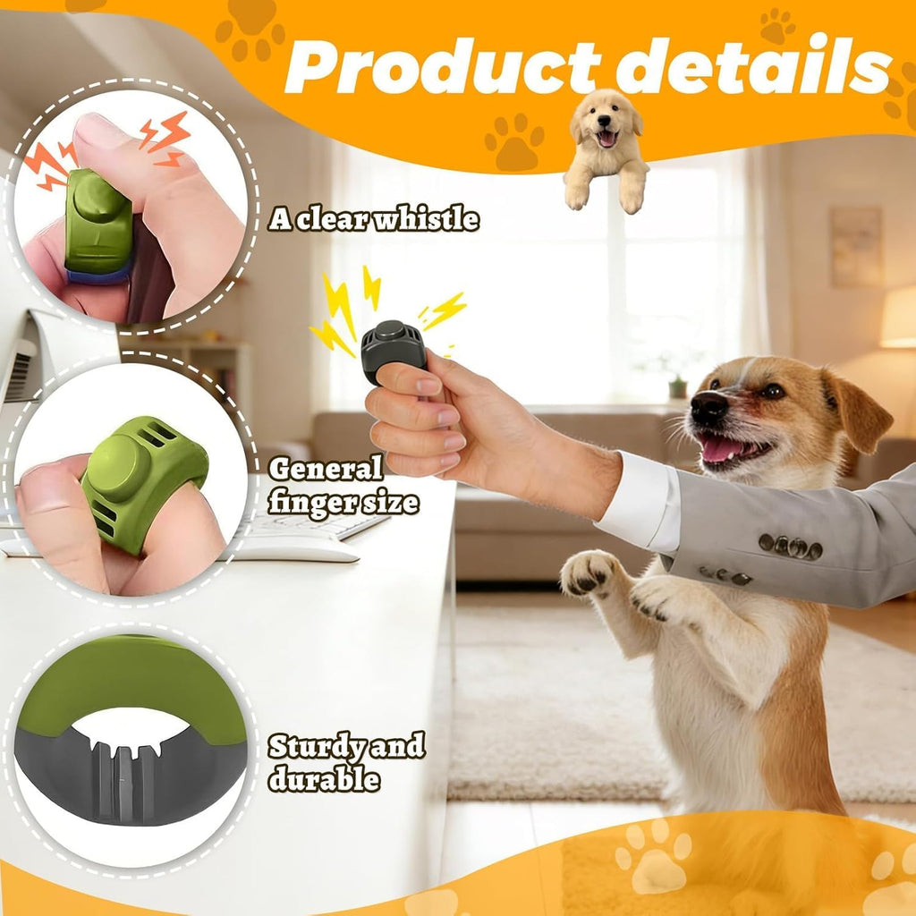 The Set of Easy Clicking Finger Ring Clicker Included Large and Small 2 Sizes,Suitable for Dogs Cats Horses traing Allowing Effective Versatile Training (4pcs Grey+Green+Orange+Blue) - Image 9