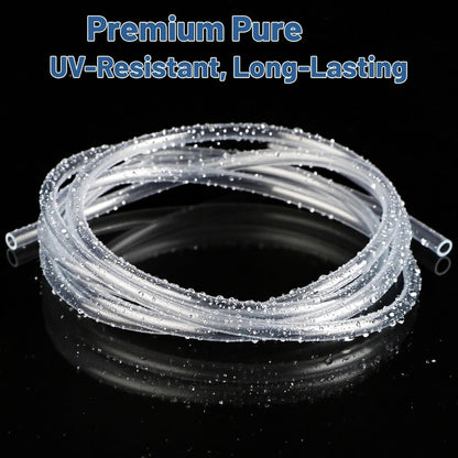 Multipurpose translucent plastic airline hose showing universal connector compatibility