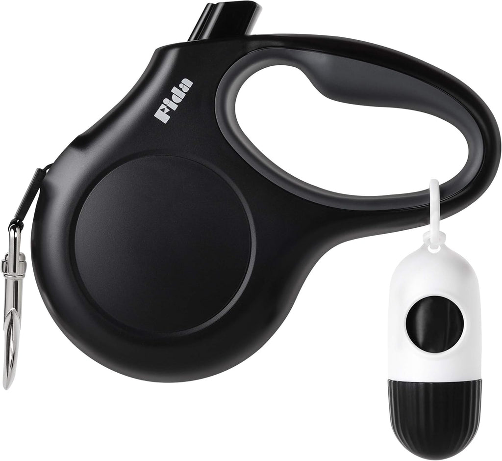 Fida Retractable Dog Leash for Small Breed up to 26 lbs, 16 ft Pet Walking Leash with Dispenser and Poop Bags, Anti-Slip Handle, Reflective Strong Nylon Tape, One-Handed Brake (S, White & Pink) - Image 11