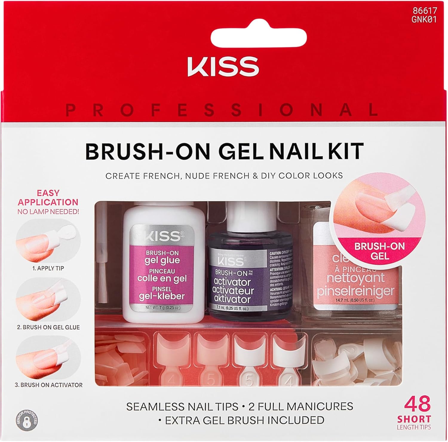 KISS Brush On Gel Nail Kit professional manicure set front view