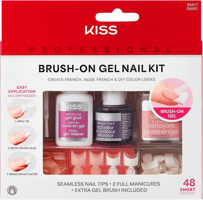 KISS Brush On Gel Nail Kit professional manicure set front view