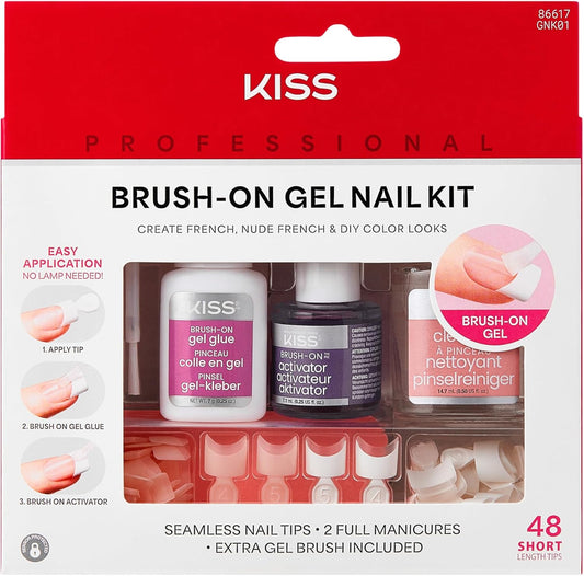 KISS Brush On Gel Nail Kit professional manicure set front view