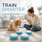 Four pack blue rechargeable dog talking buzzers with Type-C cable