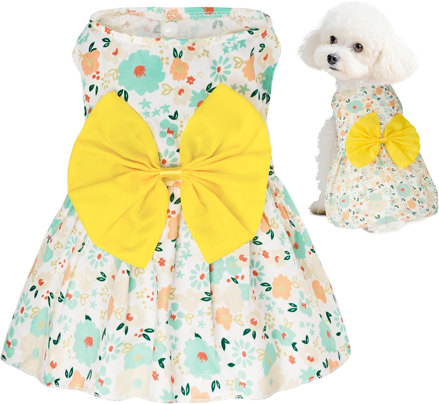 choyaxo Floral Dog Dress Cute Dog Skirt Pet Dress Summer Pet Clothes for Puppy Small Cats - Image 9