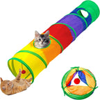 Side angle view of the blue variant cat cube and tube play set