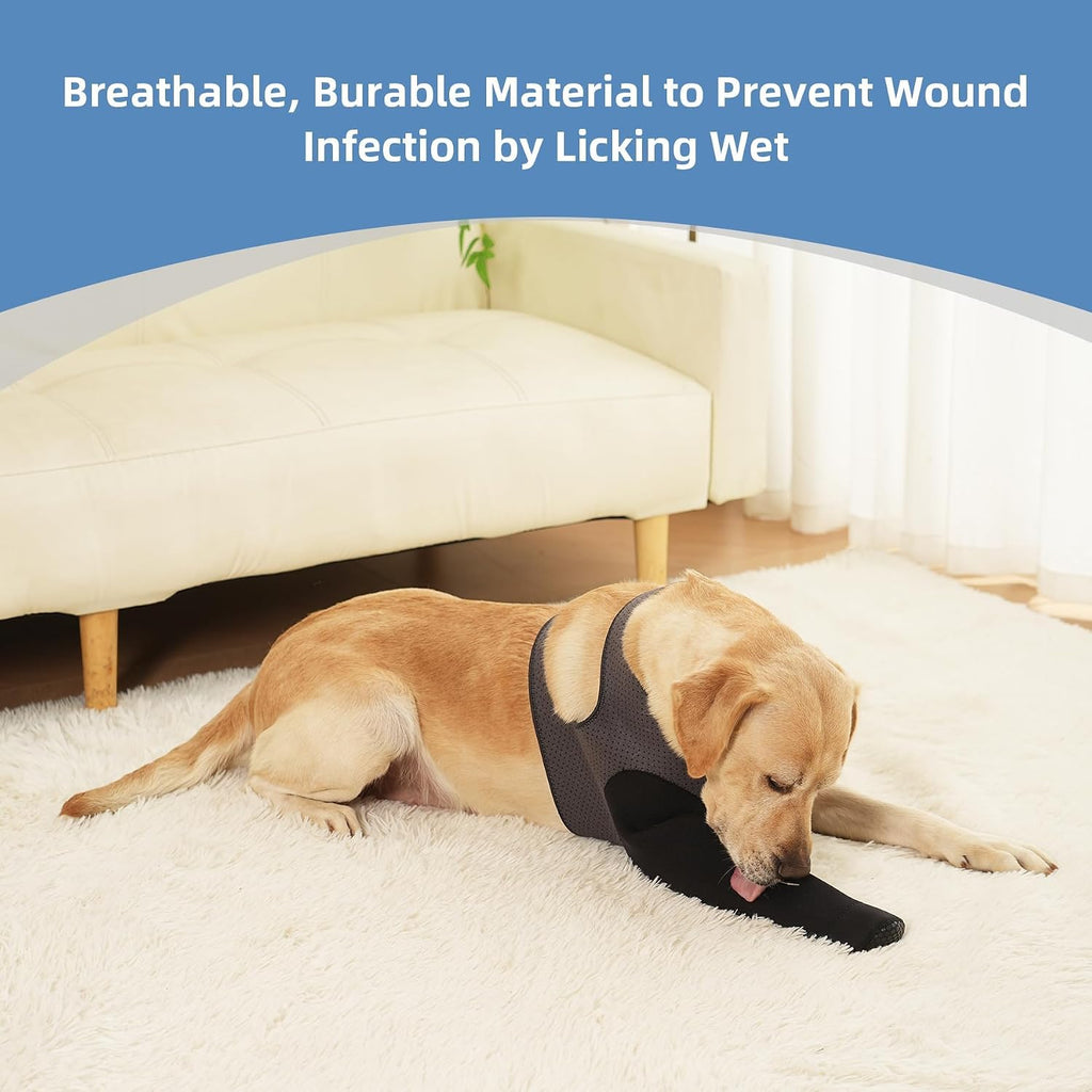 Adjustable velcro strap mechanism on dog leg protection sleeve