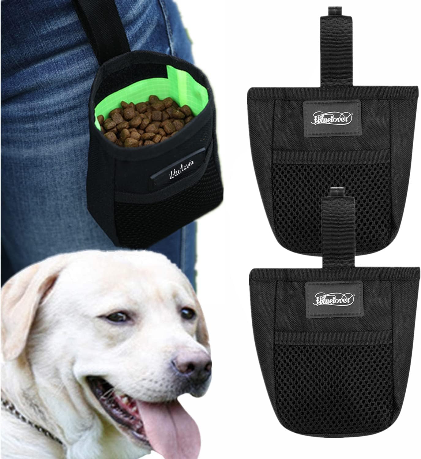 Premium imported pet snack holder container being opened with one hand for quick rewards