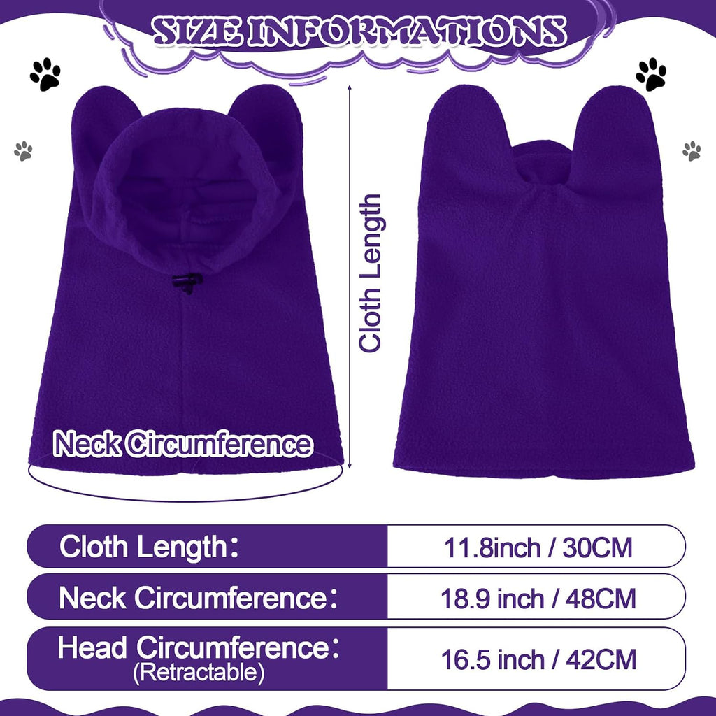 Side view of Clysee fleece pet hat showing adjustable drawstring