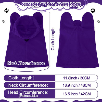 Side view of Clysee fleece pet hat showing adjustable drawstring