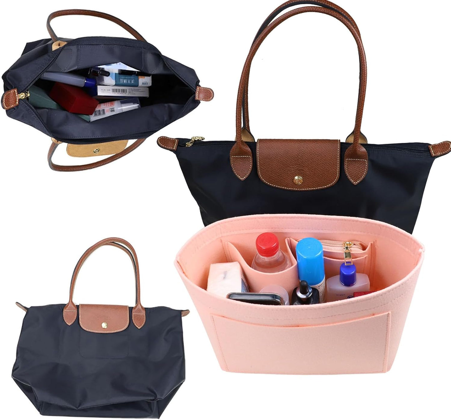 Lckaey purse insert protecting the inner lining of a woman shoulder bag