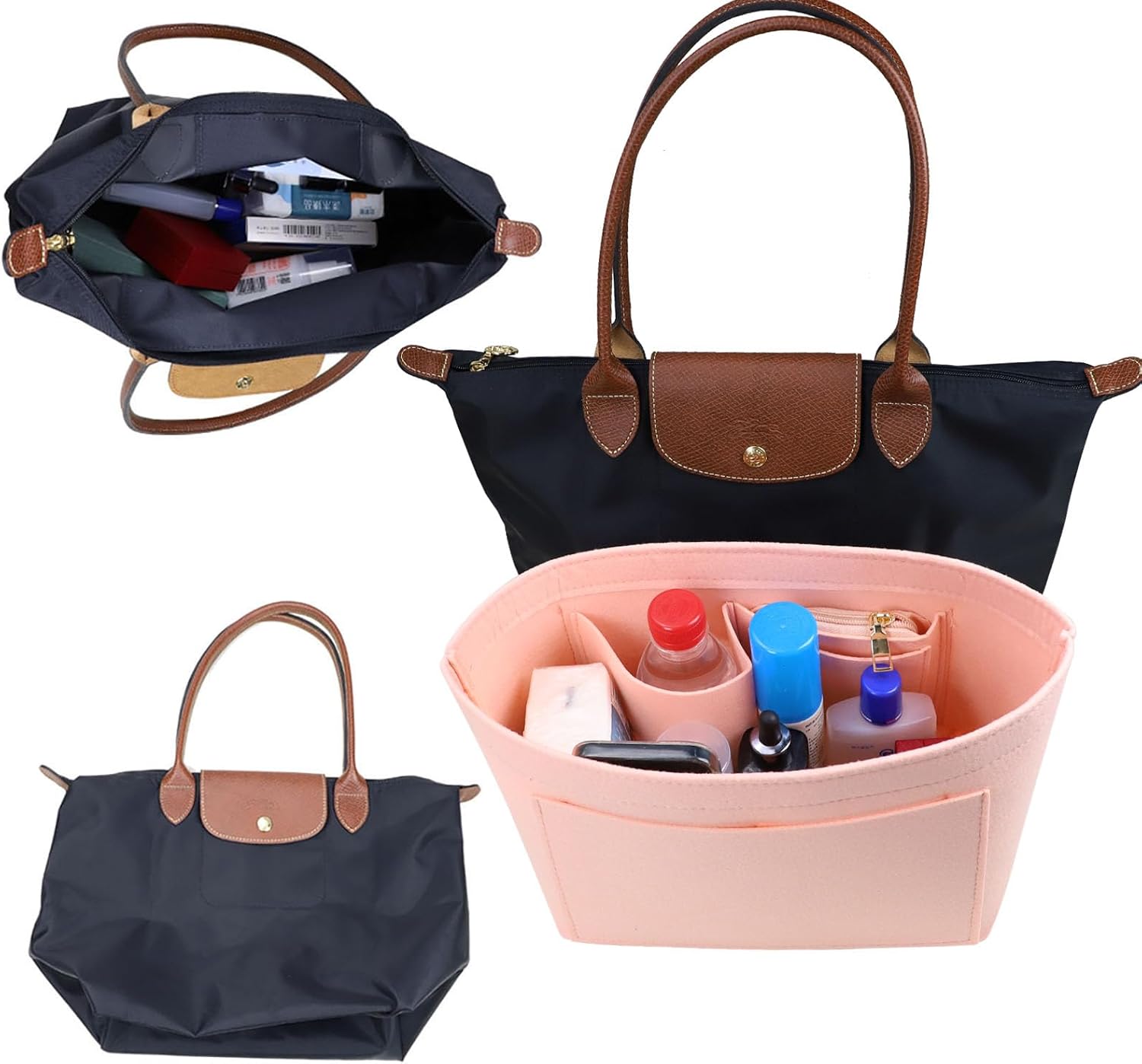 Lckaey purse insert protecting the inner lining of a woman shoulder bag
