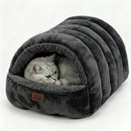Covered Cat Bed Cave for Indoor Cats, 2-in-1 Enclosed Pet Bed for Small Dogs and Kittens with Zippered Washable Cat Mats, Cat House Bed, Grey - Image 14