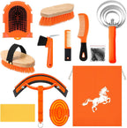 Abbylike 12 Pieces Horse Grooming Kit Racing Festival Tack Room Supplies Horse Brush Sets Equine Care Cleaning Kit Shedding Grooming Massaging Tools(Khaki) - Image 14