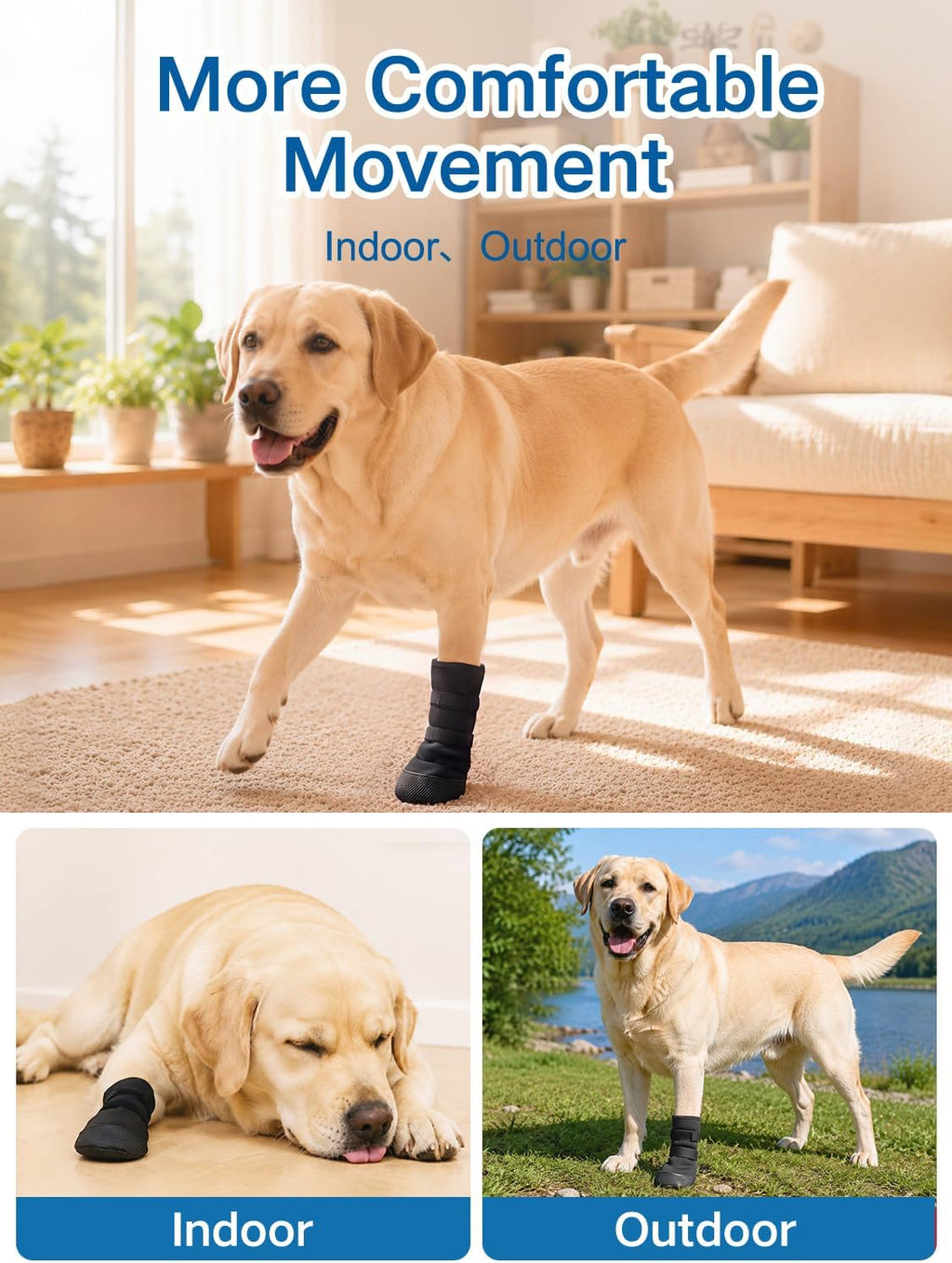 Dog Booties to Prevent Licking,Recovery Boots for Dogs,Non-Slip Dog Shoes & Paw Protectors for Indoor Outdoor Walking,Dog Socks,paw Covers for Small/Medium/Large Dogs,2 Pack (L) - Image 7
