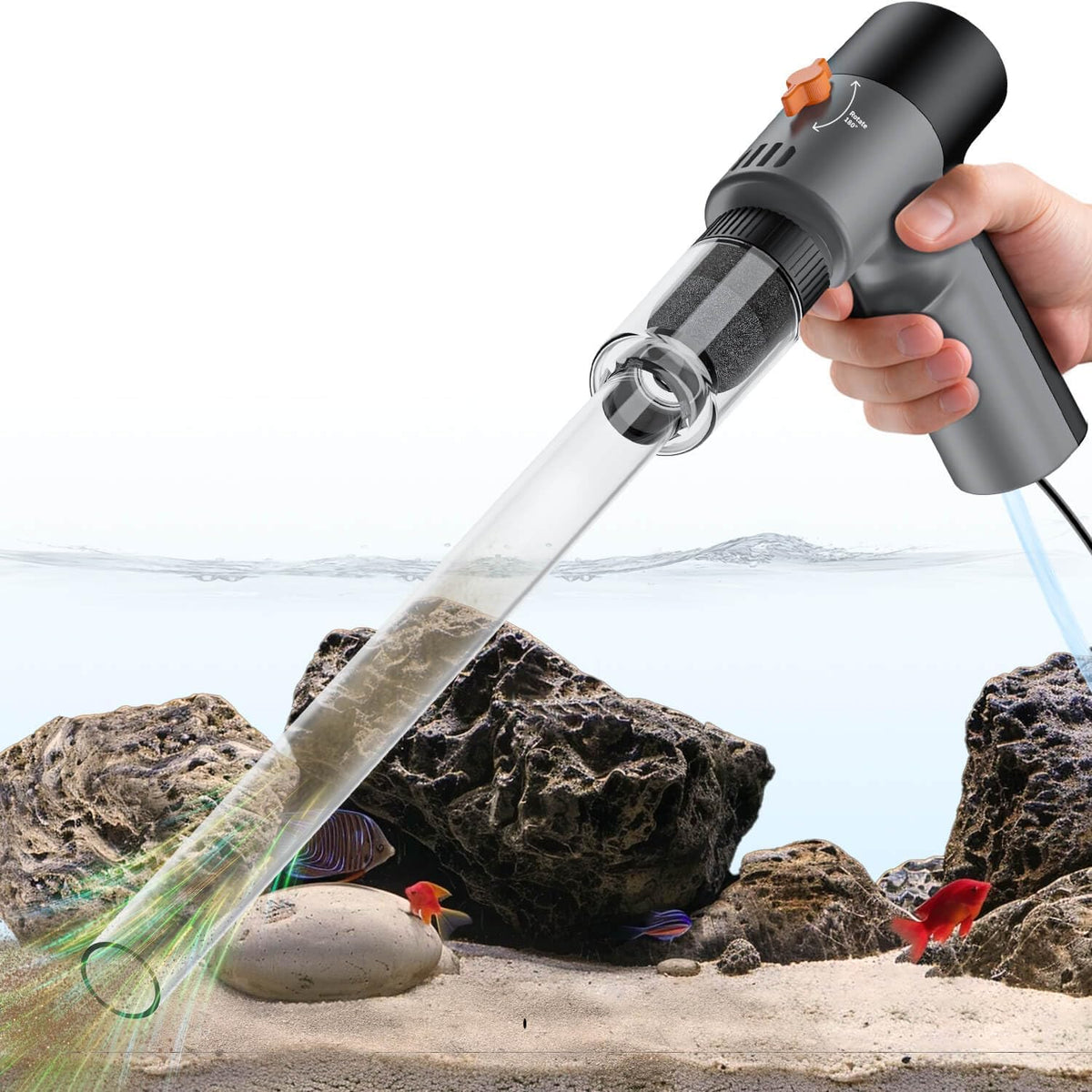 Vipask electric aquarium gravel cleaner kit front view