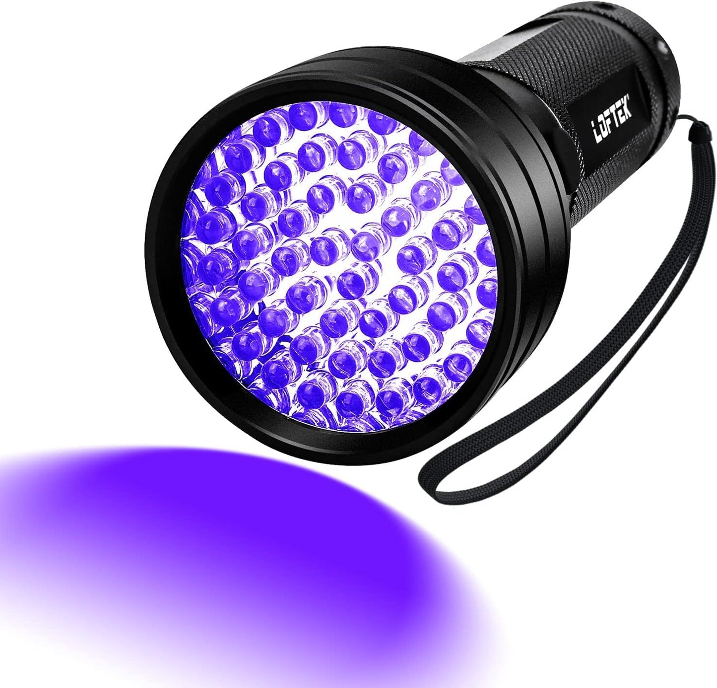 Loftek 51 LED UV flashlight front view pet urine detector