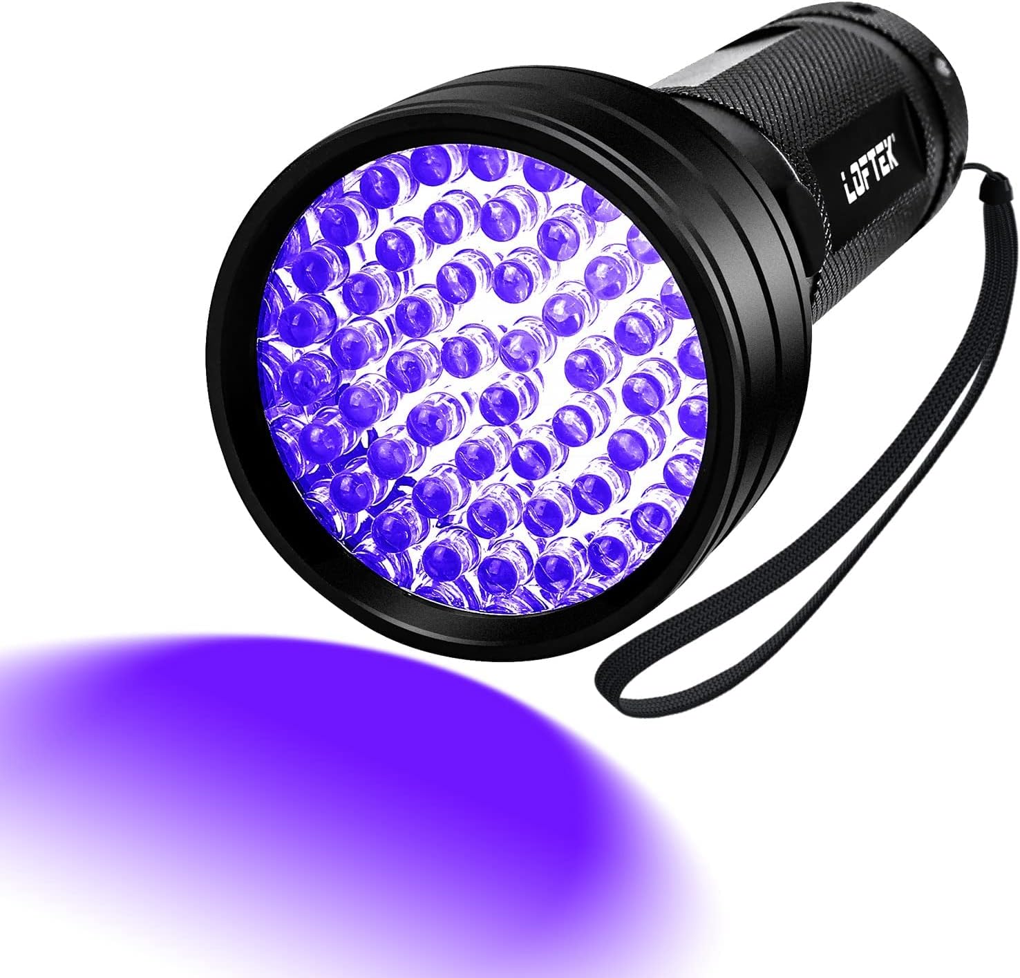 Loftek 51 LED UV flashlight front view pet urine detector