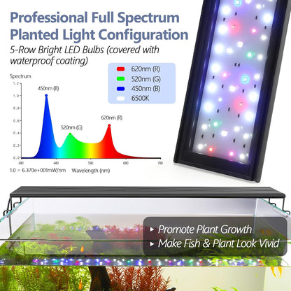 Hygger smart aquarium light inline controller showing buttons for brightness adjustment and customizable timer cycles.